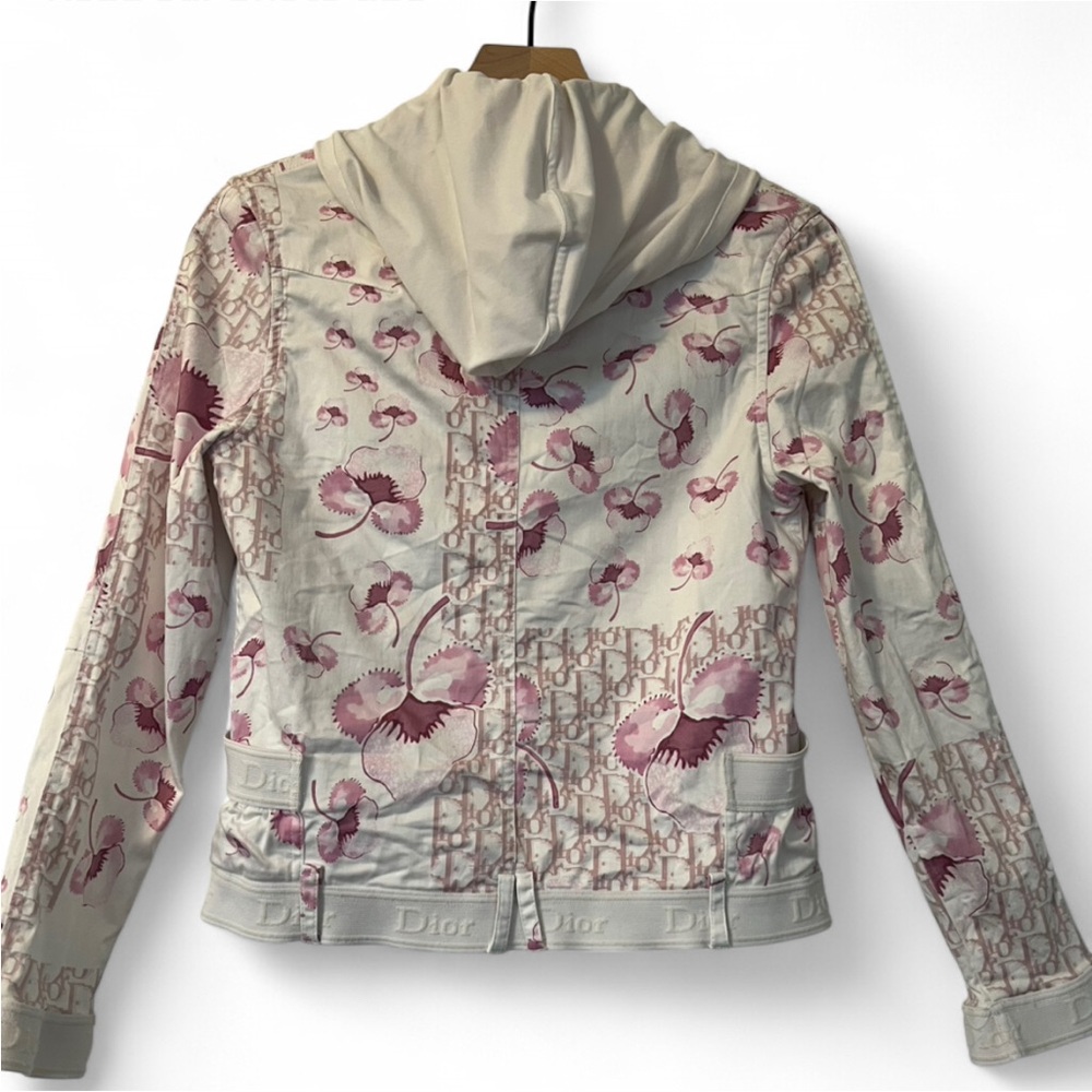 Christian Dior Boutique Paris Y2K Cherry Blossom Monogram Hooded Jacket US 6 - Picture 2 of 8